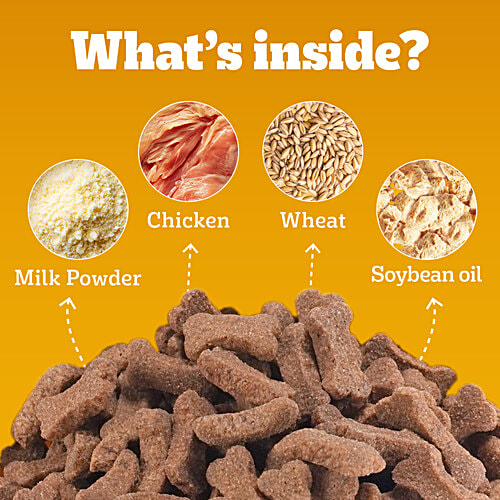 Pedigree Biscrok Biscuits (Above 4 Months) Dog Treats, Chicken with Milk Flavour, 900 g, Source of Calcium, Goodness of 15% Protein, 900 g Source of Calcium, Goodness of Protein