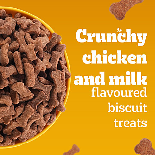 Pedigree Biscrok Biscuits (Above 4 Months) Dog Treats, Chicken with Milk Flavour, 900 g, Source of Calcium, Goodness of 15% Protein, 900 g Source of Calcium, Goodness of Protein
