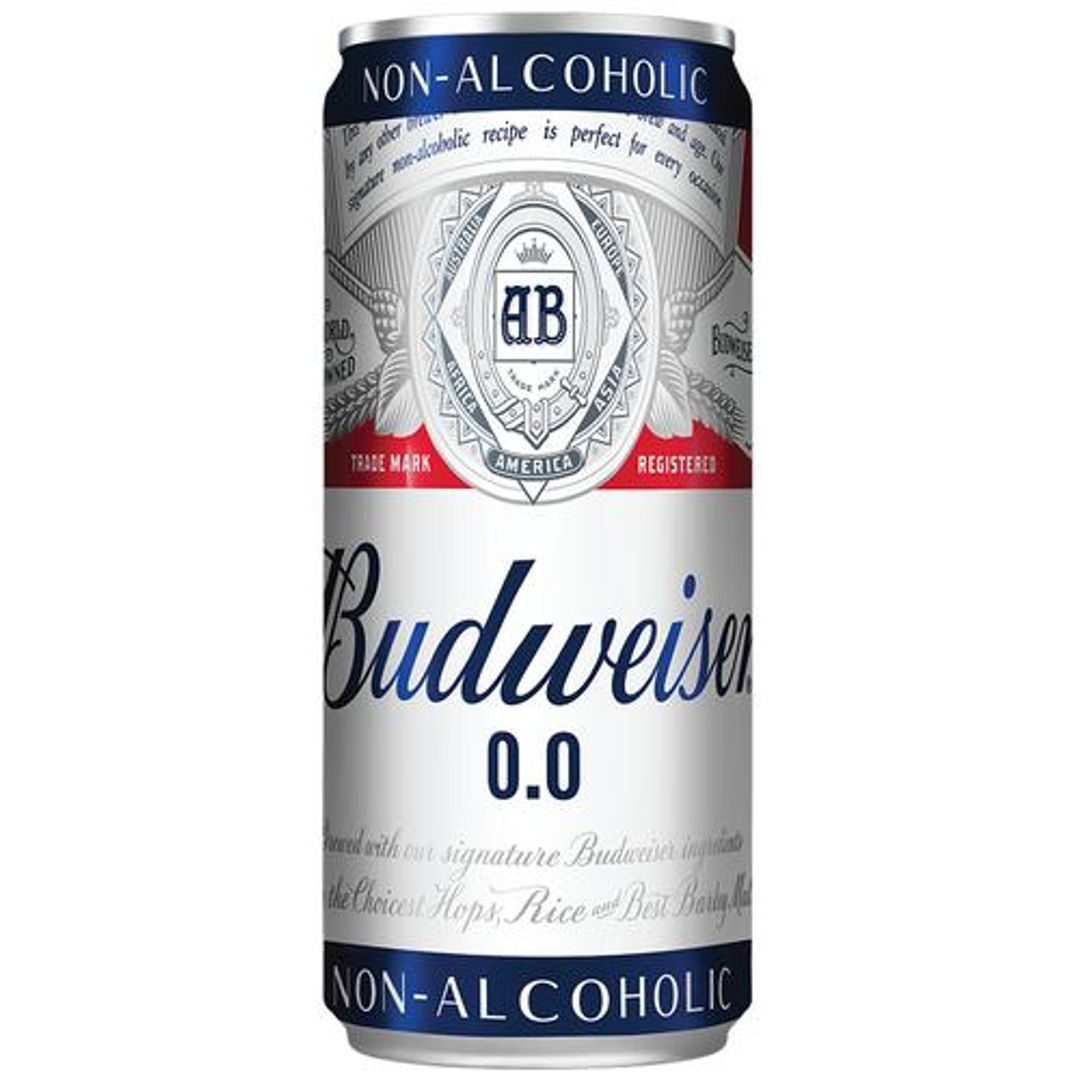 Budweiser 0.0 Non-Alcoholic Beer, 330 ml Can