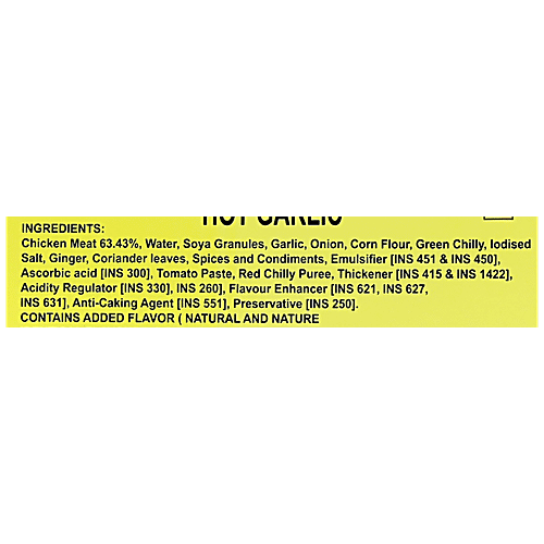 Carnivore  Chicken Seekh Kabab - Hot Garlic, 500 g Pouch 