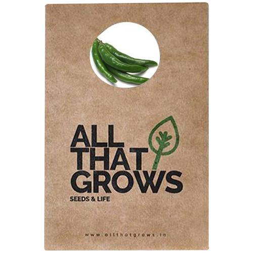 Wonderland Long Green Mirch, Chilli Pepper Vegetable Seeds For Kitchen Garden - 100 Seeds by AllThatGrows, 9 g Nutrient Found Antioxidant & Vitamin C