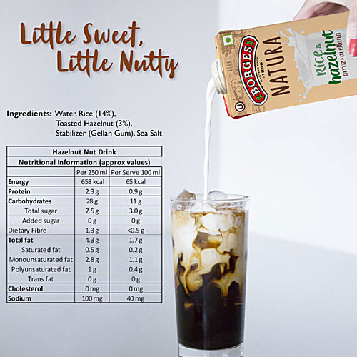 Borges Natura Rice & Hazelnut Drink, Vegan, 1 L Tetra Pak No Added Sugar & Gluten Free