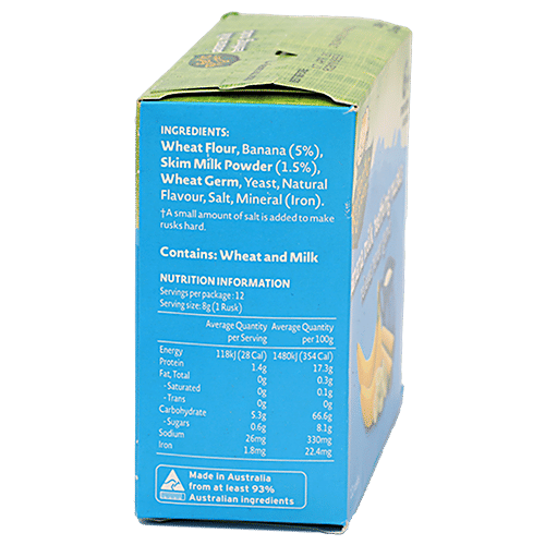 Buy Raffertys Garden Teething Rusks Banana Milk, 6+ Months, No Artificial Colours & Flavours