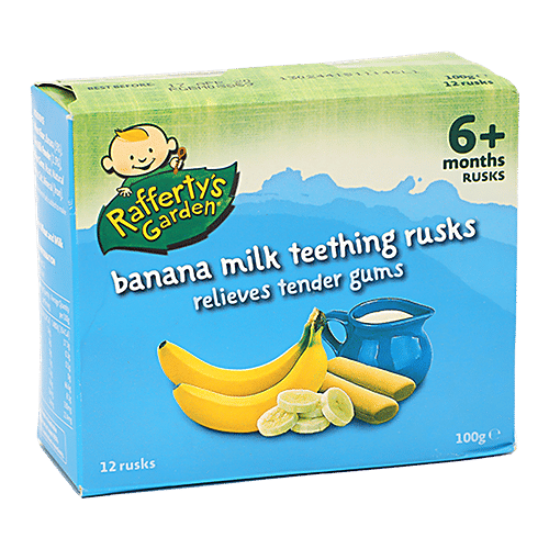 Buy Raffertys Garden Banana Milk Teething Rusks 6+ Months Online at Best Price of Rs 650