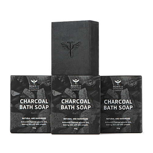 Bombay Shaving Company Charcoal Bath Soap, 125 g (Pack of 3) 