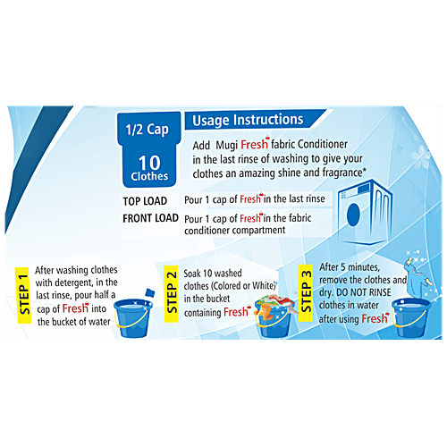 Mugi Fresh After Wash Fabric Conditioner - Blue Bell, 400 ml