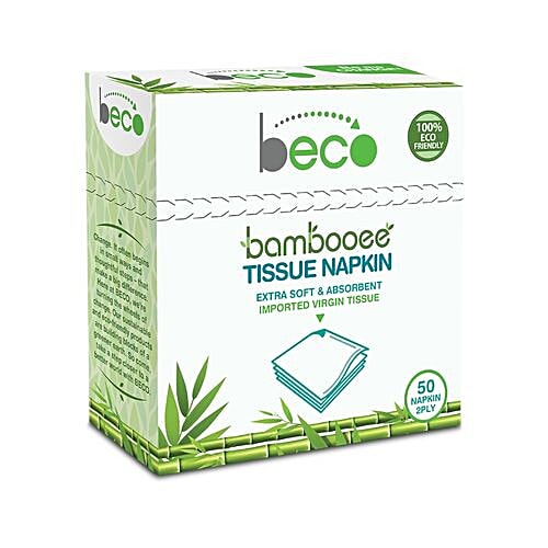 beco Bambooee 2 Ply Tissue Napkins - Eco-Friendly, 50 Pulls  