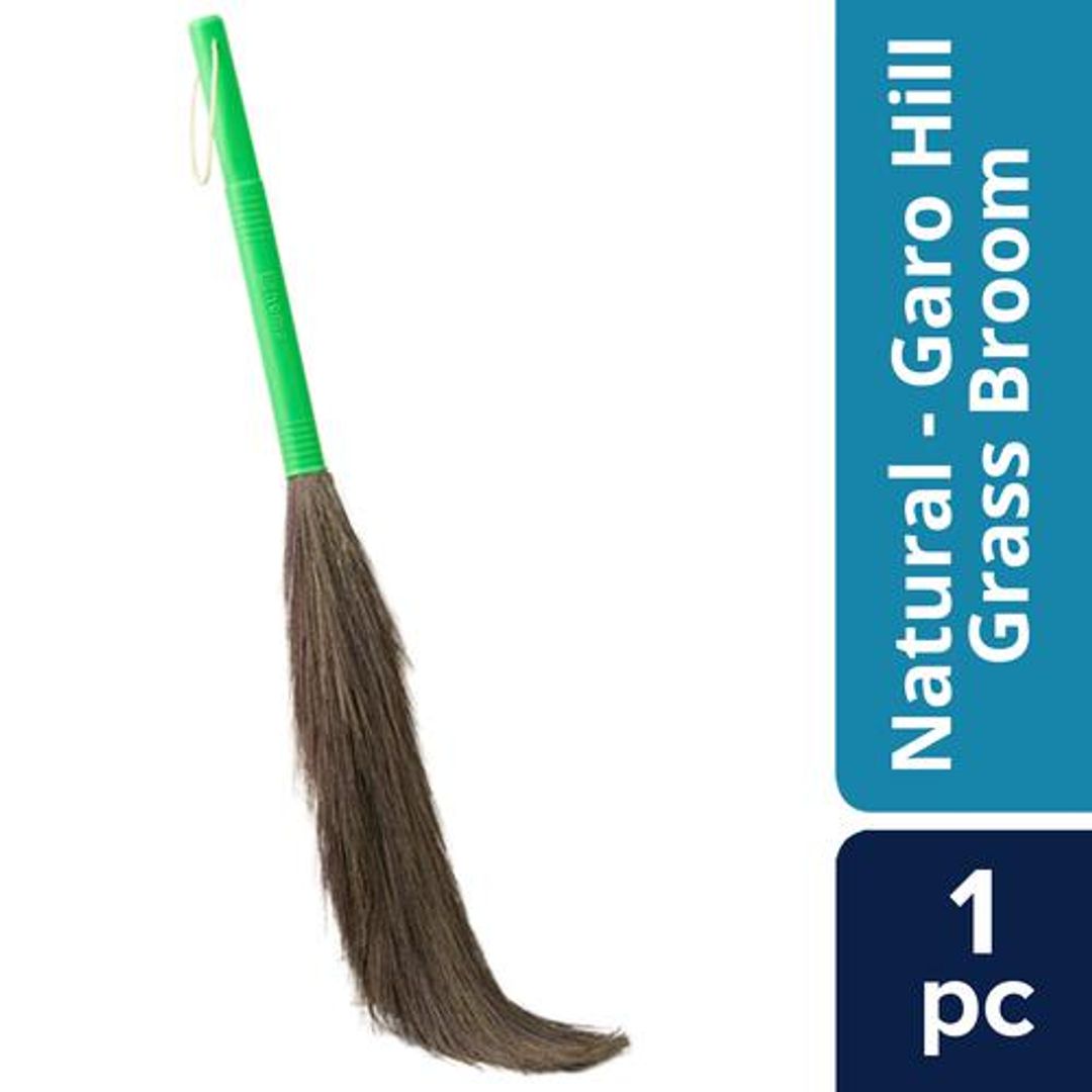 BB Home Natural Grass Broom/Phool Jhadu - Natural Garo Hill Grass, 1 pc 