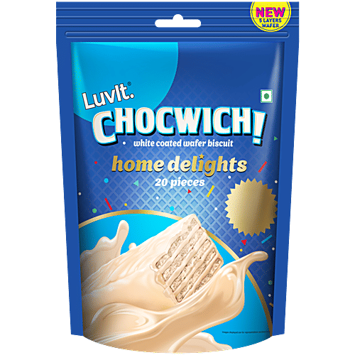 LuvIt Chocwich White Home Delights Chocolate, 160 g (20 pcs x 8 g Each)