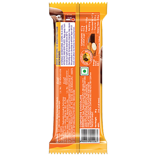LuvIt Dairy Rich Roasted Almond Chocolate Bar, 39 g Pouch