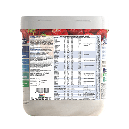 V-Nourish supplement - Strawberry Flavour, 200 g  High Protein to Support Growth