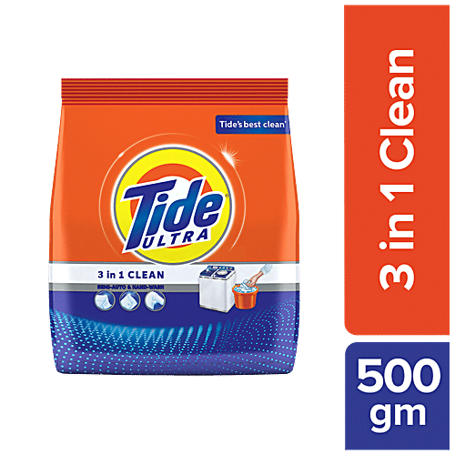 Tide Ultra 3 In 1 Clean Detergent Washing Powder, 500 g  