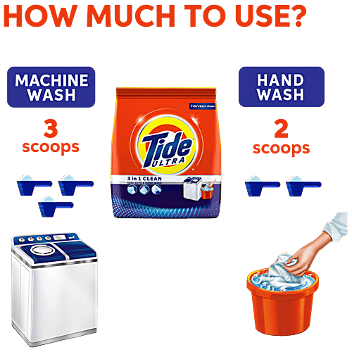 Tide Ultra 3 In 1 Clean Detergent Washing Powder, 500 g  