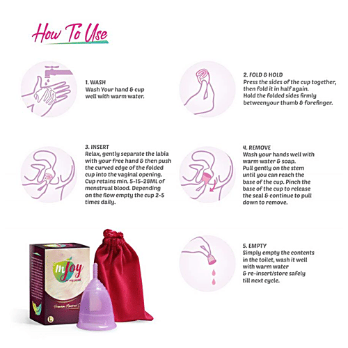 mJoy Premium Hygienic Large Period Cup - Reusable, Washable, After Delivery Or Above 25 Years, 1 pc  Eco Friendly, Reusable