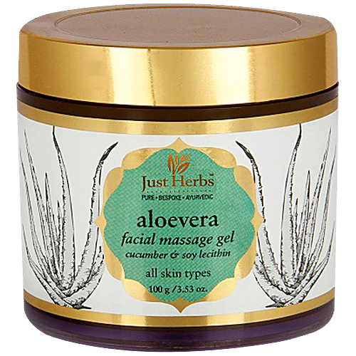 Buy Just Herbs Aloevera Facial Massage Gel Cucumber & Soy Lecithin
