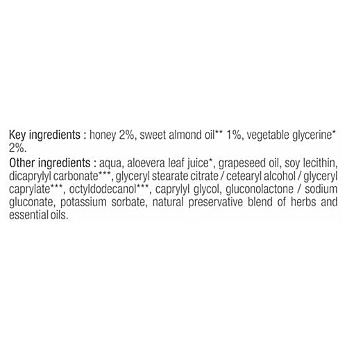 Just Herbs Honey Facial Massage Gel With Sweet Almond Oil - For All Skin Types, 100 g No Parabens & Mineral Oil