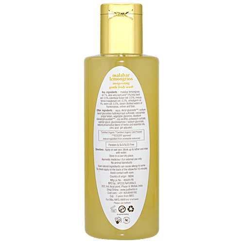 Buy Just Herbs Malabar Lemongrass Invigorating Body Wash Online at