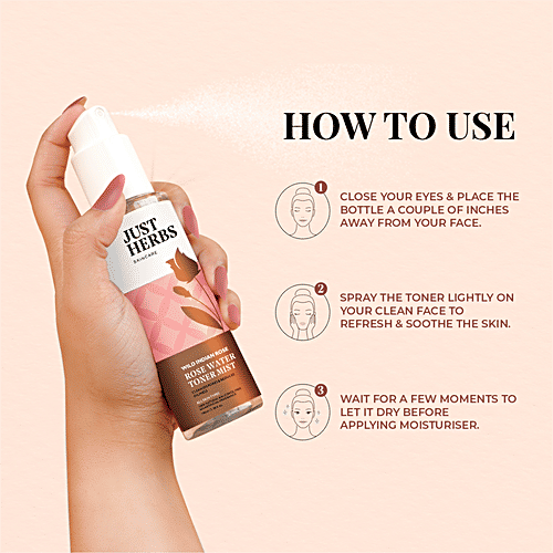 Buy Just Herbs Rose Water Toner For Pore Wild Indian Rose Online at