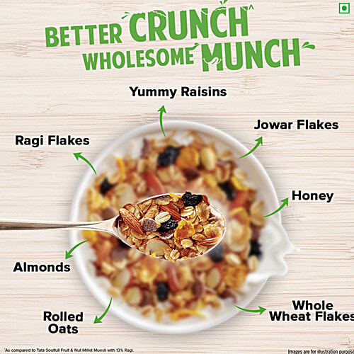 Buy Tata Soulfull Millet Muesli Crunchy, Contains Almonds & Raisins