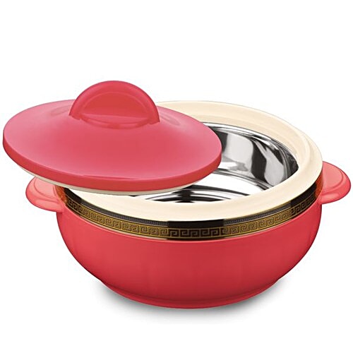 Asian Insulated Plastic Casserole For Roti/Chapati Classic - Red, 2.5 L Keeps Food Warm & Cold