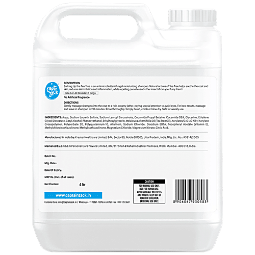 Captain Zack Barking Up The Tea Tree Anti-Itch Dog Shampoo, 4 L  
