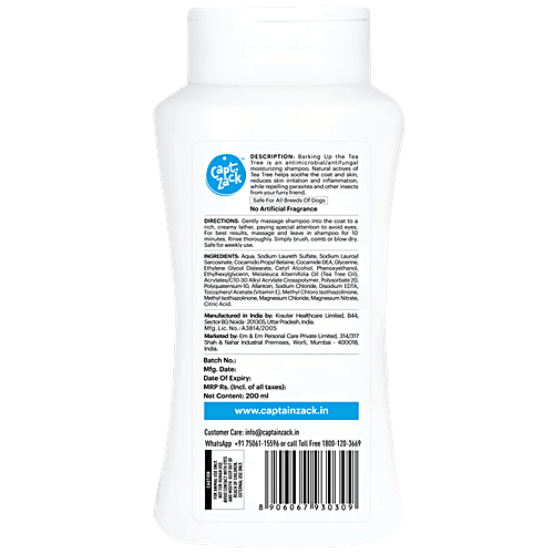 Captain Zack Barking Up the Tea Tree Anti-Itch Dog Shampoo, 50 ml  