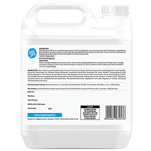 Captain Zack Shea Pleasure Sniffing You Anti-Fungal Free Dog Shampoo, 4 L  