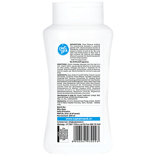 Captain Zack Shea Pleasure Sniffing You Anti-fungal Free Dog Shampoo, 50 ml  