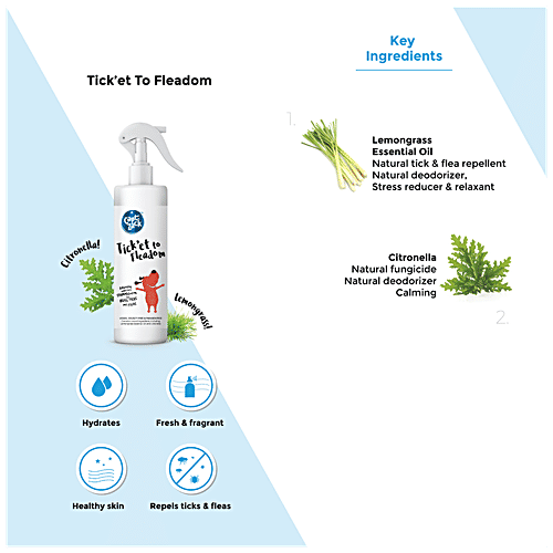 Buy Captain Zack Tick'et To Fleadom Dry Shampoo For Dogs Online at Best