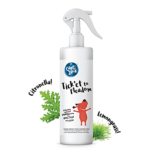 Captain Zack Tick'et To Fleadom Dry Shampoo For Dogs, 250 ml  