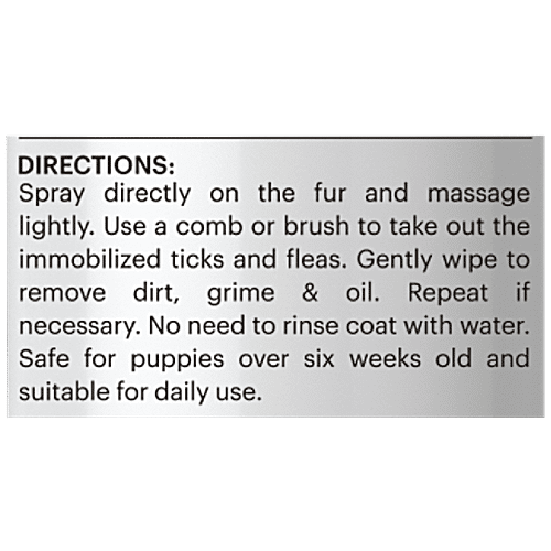 Captain Zack Tick'et to Fleadom Dry Shampoo For Dogs, 50 ml  