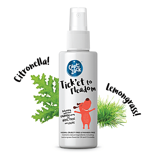 Captain Zack Tick'et to Fleadom Dry Shampoo For Dogs, 50 ml  
