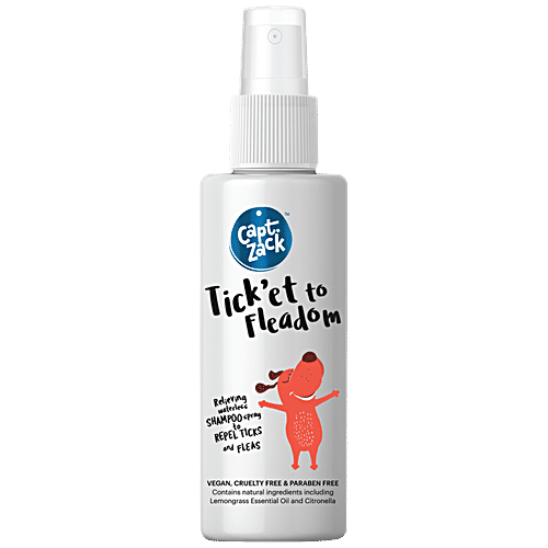 Captain Zack Tick'et to Fleadom Dry Shampoo For Dogs, 50 ml  