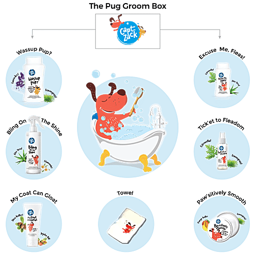 Captain Zack The Pug Groom Box, 7 pcs  