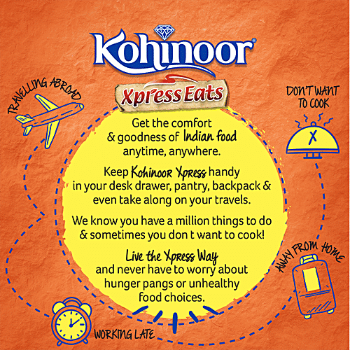 Kohinoor Xpress Eats Ready To Eat - Organic Brown Jeera Rice, 250 g Microwave Pack No Added Preservatives & MSG