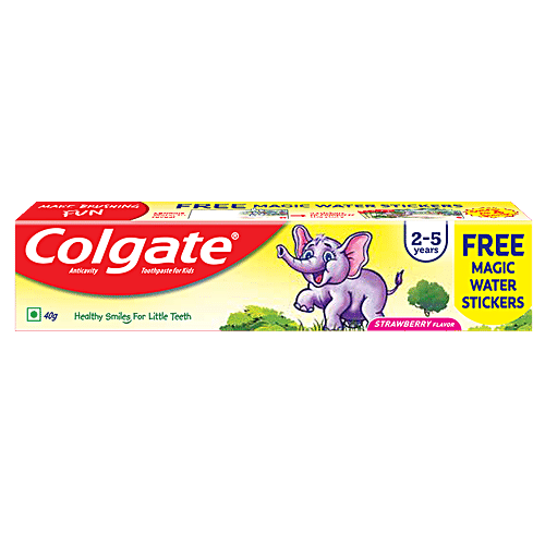 Colgate Kids Anticavity Toothpaste - 2-5 years, Strawberry Flavour, 40 g (With Free Stickers) 