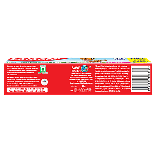 Colgate Kids Anticavity Toothpaste - 2-5 years, Strawberry Flavour, 40 g (With Free Stickers) 