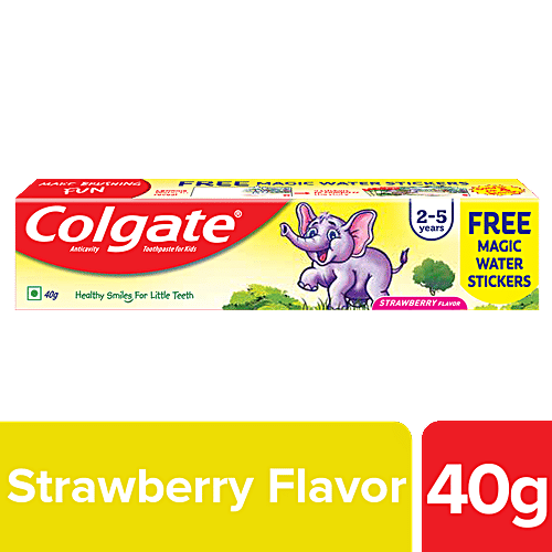 Colgate Kids Anticavity Toothpaste - 2-5 years, Strawberry Flavour, 40 g (With Free Stickers) 