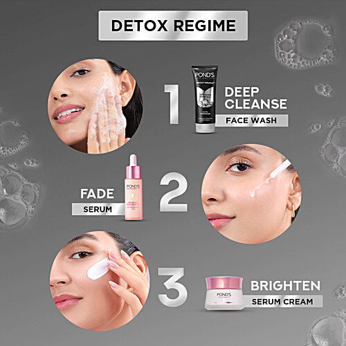 Pond's Bright Miracle Detox Facewash With 10X Power Of Charcoal, 150 g  