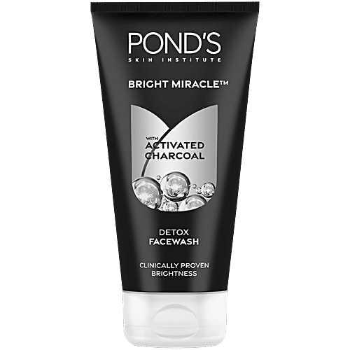 Pond's Bright Miracle Detox Facewash With 10X Power Of Charcoal, 150 g  