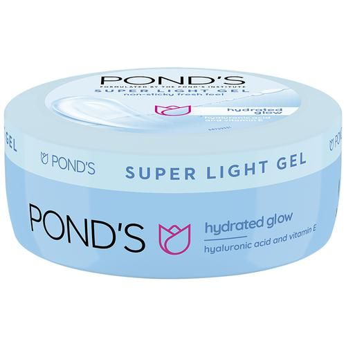 Ponds Super Light Gel Moisturiser – With Hyaluronic Acid & Vitamin E, For Glowing Skin, 100 ml  