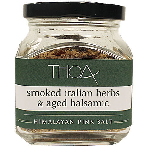 Thoa Smoked Italian Herbs & Aged Balsamic Himalayan Pink Salt, 175 g Glass Jar 