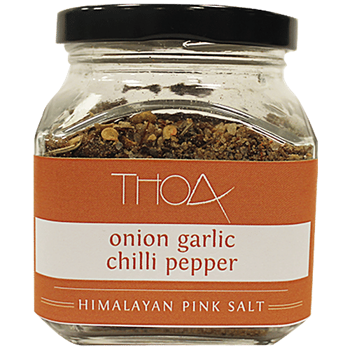 Thoa Onion Garlic Chilli Pepper Pink Salt, 175 g Glass jar 