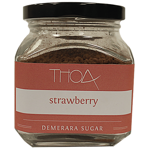 Thoa Strawberry Demerara Sugar, 175 g Glass Jar 