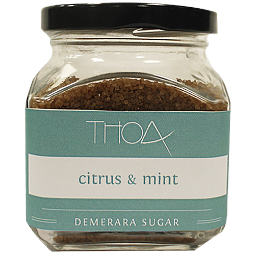Thoa Citrus & Mint Demerara Sugar, 175 g Glass jar 