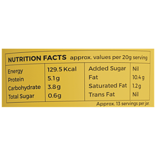 Happy Jars Almond Butter - Unsweetened, 265 g Jar No Oil, Sugar & Preservatives