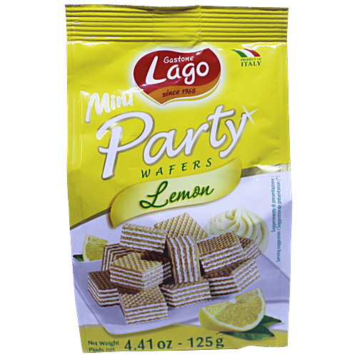 Gastone Lago Mini Party Wafers Lemon cream, 125 g Pouch Zero Trans Fat