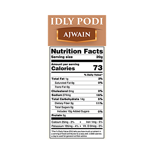 Aaha Oho Organic Idly Podi - Ajwain, 100 g Pouch 