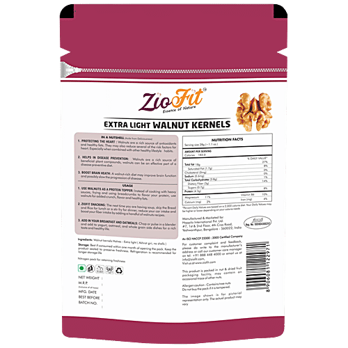Ziofit Dry Fruits - Extra Light Walnuts Kernels, 200 g  