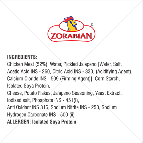 Zorabian Chicken & Cheese Jalapeno Sausages, 250 g  Zero Trans Fat
